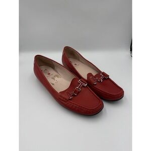 Blondo Canada Red Leather Horsebit Loafers Women's 10M Made in Brazil